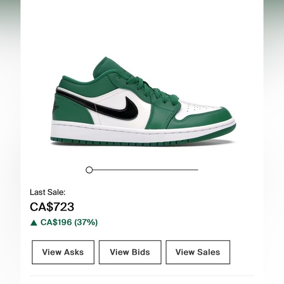 NIKE AIR JORDAN 1 LOWS - PINE GREEN - Picture 1 of 7